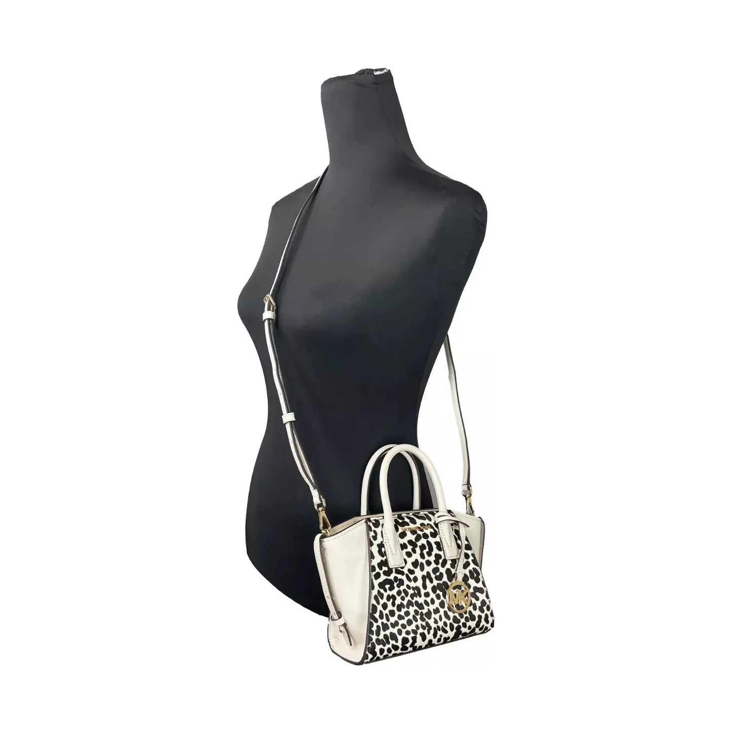 Michael Kors Avril XS Cream Cheetah Satchel Crossbody Bag Purse 80966
