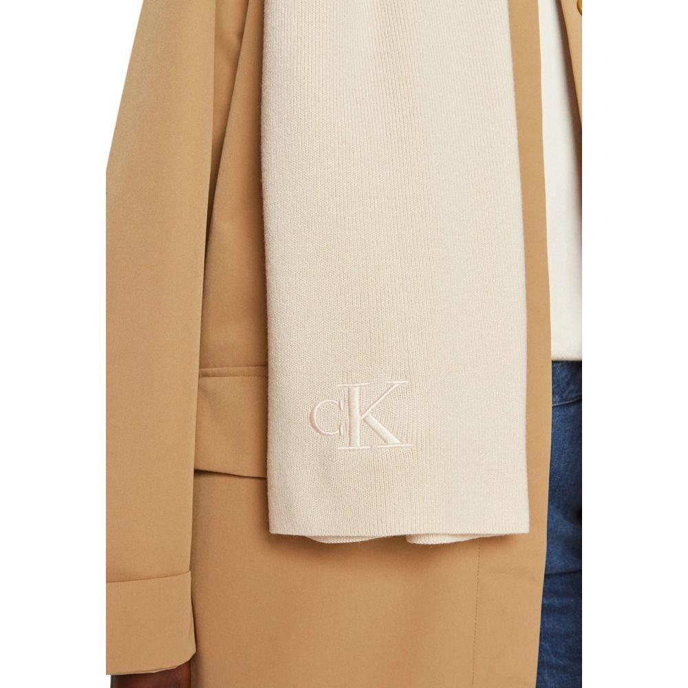 Calvin Klein Cream Recycled Polyester Scarf CA-15183700143-ONE SIZE