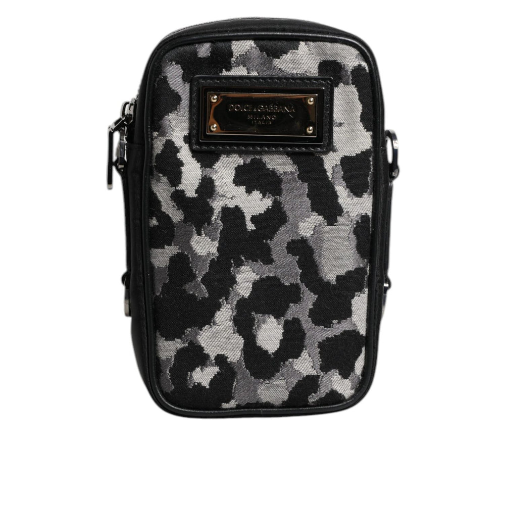 Dolce & Gabbana Multicolor Camouflage Jacquard Logo Plaque Crossbody Bag