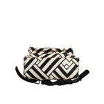 Dolce & Gabbana Black White Nylon Leather Travel Back Pack Bag