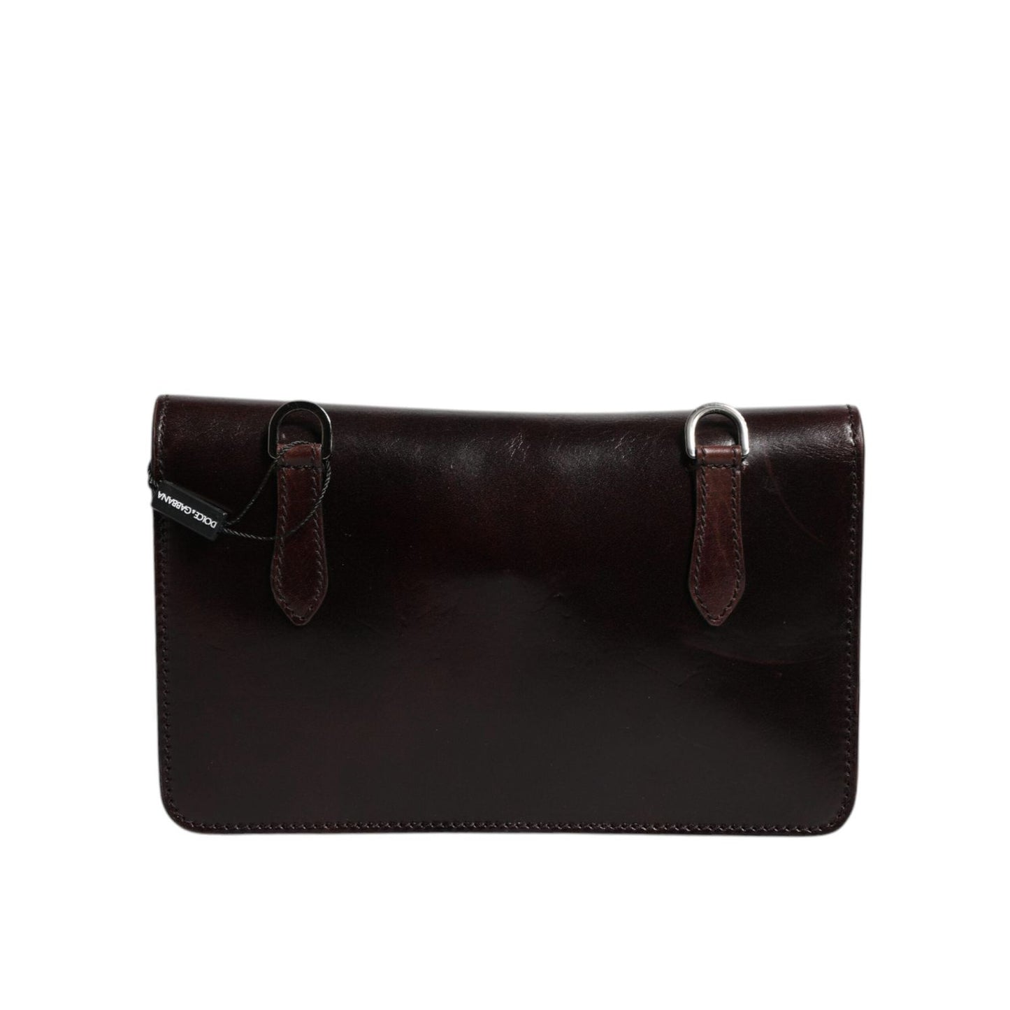 Dolce & Gabbana Maroon Horse Leather Logo Plaque Mini Crossbody Bag BAG4067