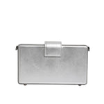 Dolce & Gabbana Metallic Silver DG BOX Leather Shoulder Strap Bag