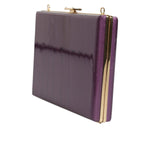 Dolce & Gabbana Purple Leather Clutch Evening Crossbody Bag BAG4016