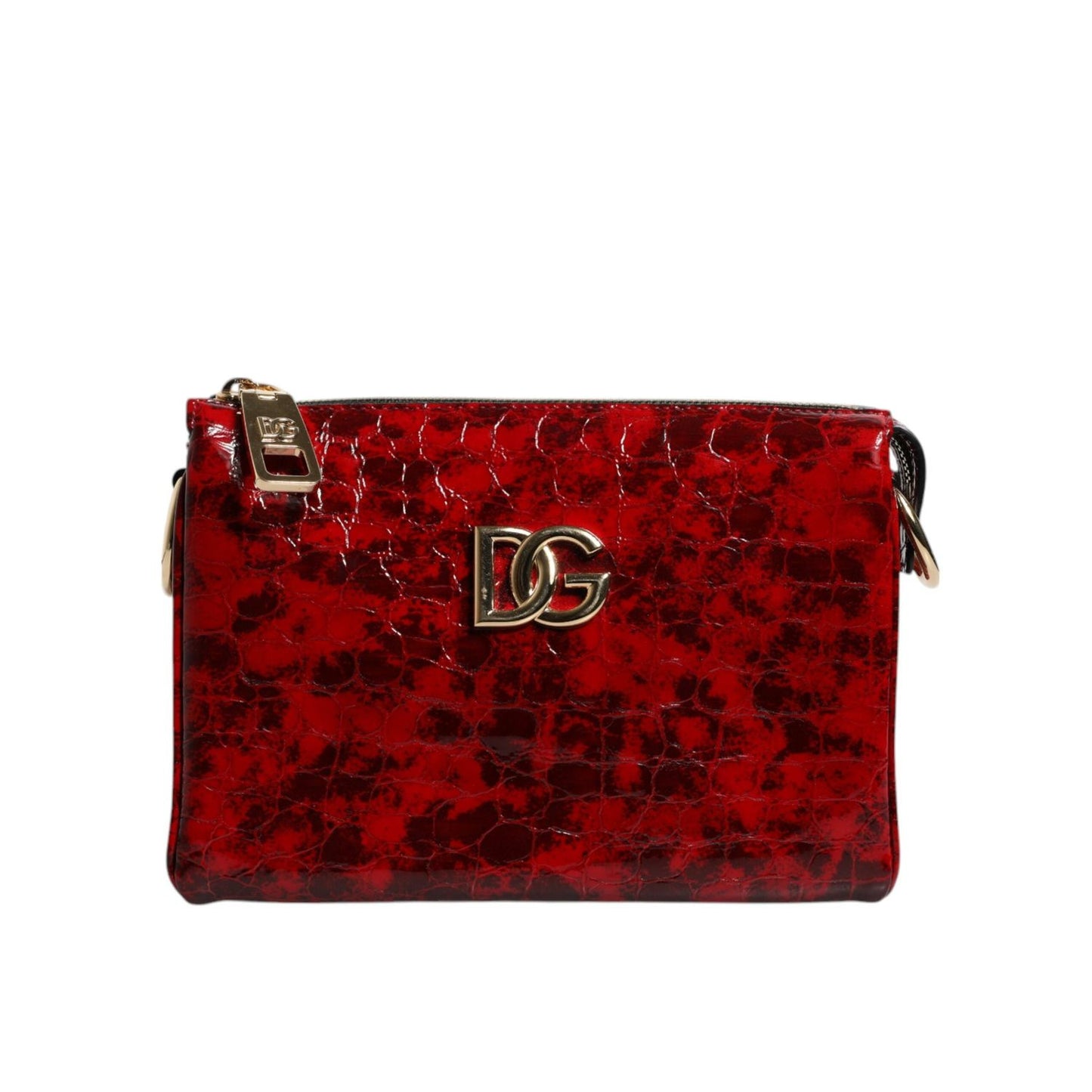 Dolce & Gabbana Red Exotic Leather DG Logo Women Crossbody Bag BAG4046