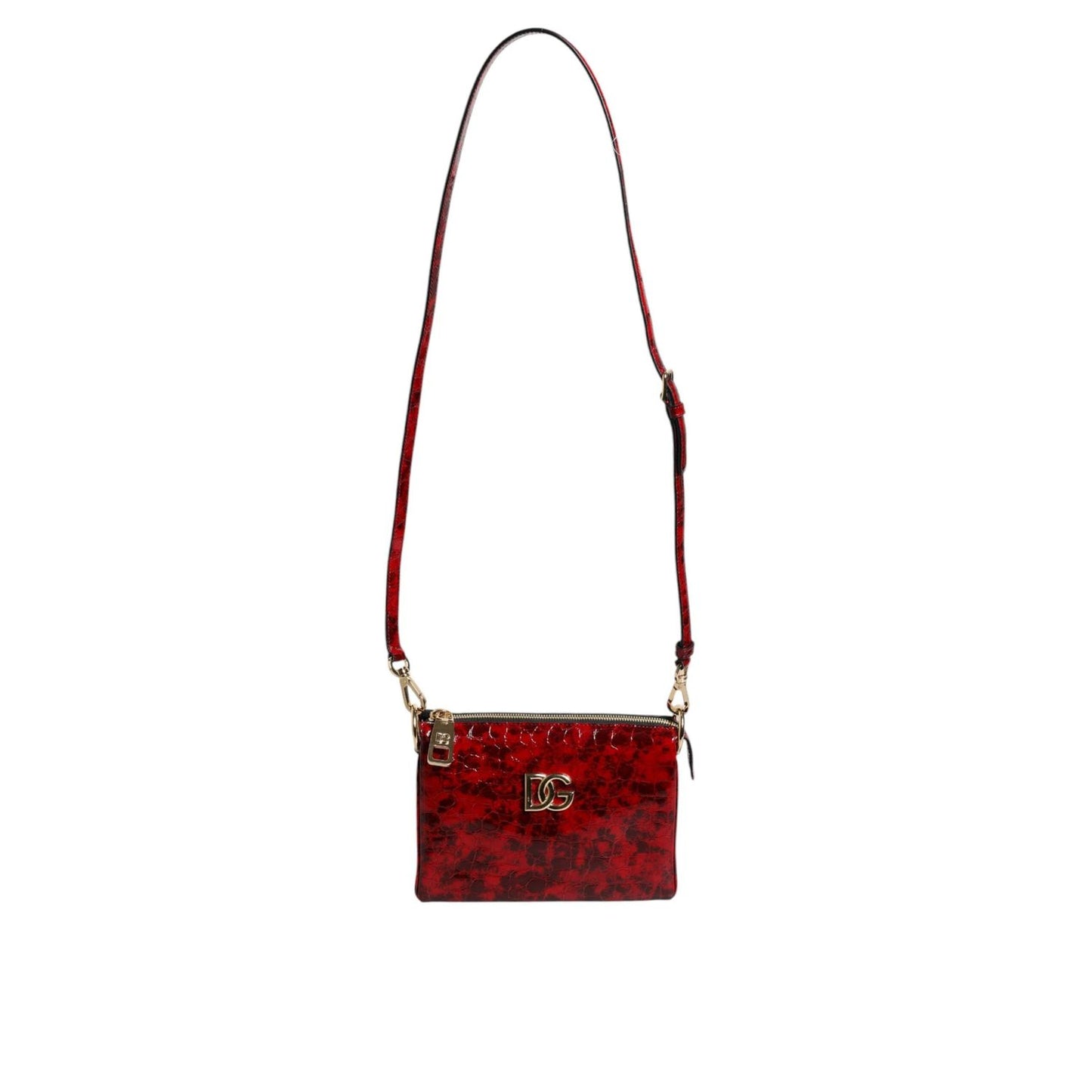 Dolce & Gabbana Red Exotic Leather DG Logo Women Crossbody Bag BAG4046