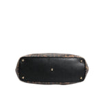 Dolce & Gabbana Brown Black Calfskin Leopard Print Shoulder Tote Bag