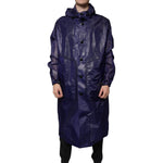 Dolce & Gabbana Dark Blue Cotton Hooded Men Raincoat Jacket JKT3787-54
