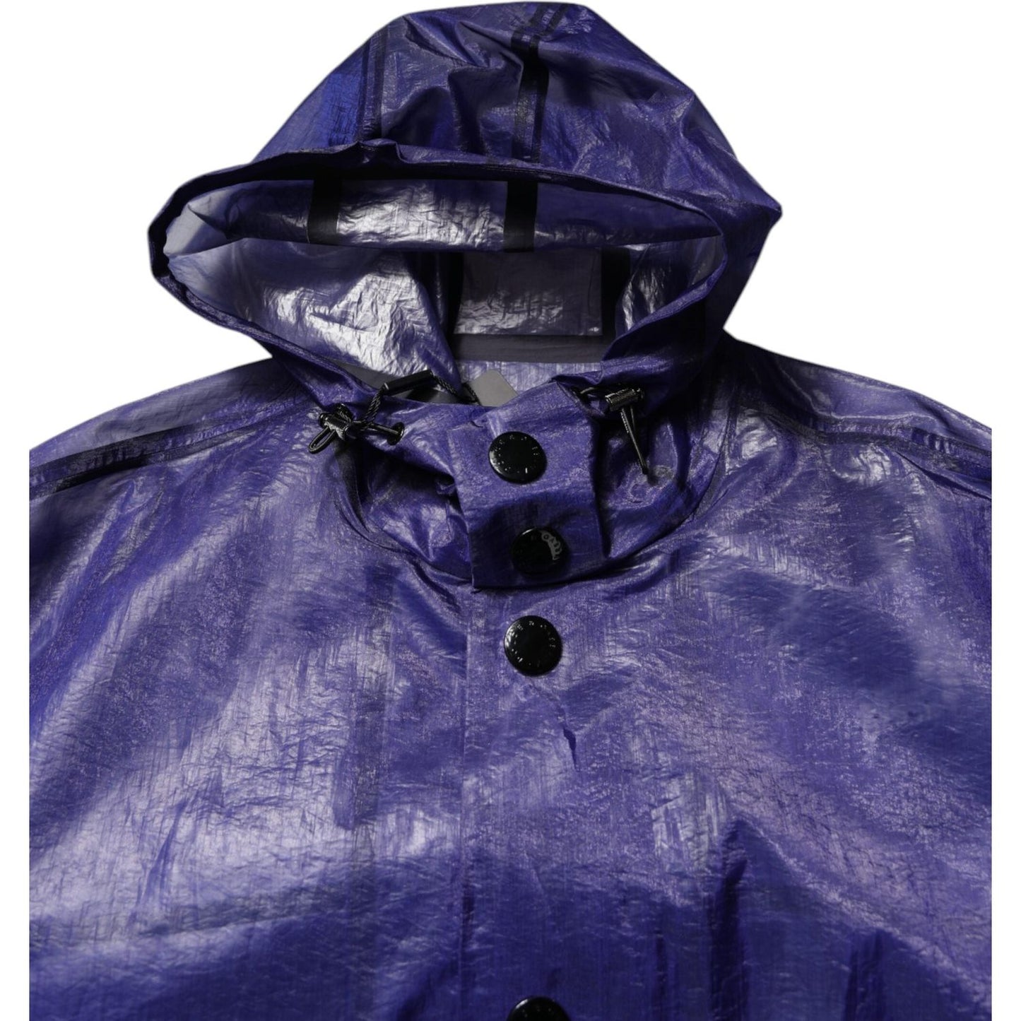 Dolce & Gabbana Dark Blue Cotton Hooded Men Raincoat Jacket JKT3787-54