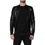Dolce & Gabbana Black Lambskin Full Zip Biker Blouson Jacket JKT41202-44