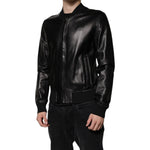 Dolce & Gabbana Black Leather Full Zip Biker Blouson Jacket JKT41203-50