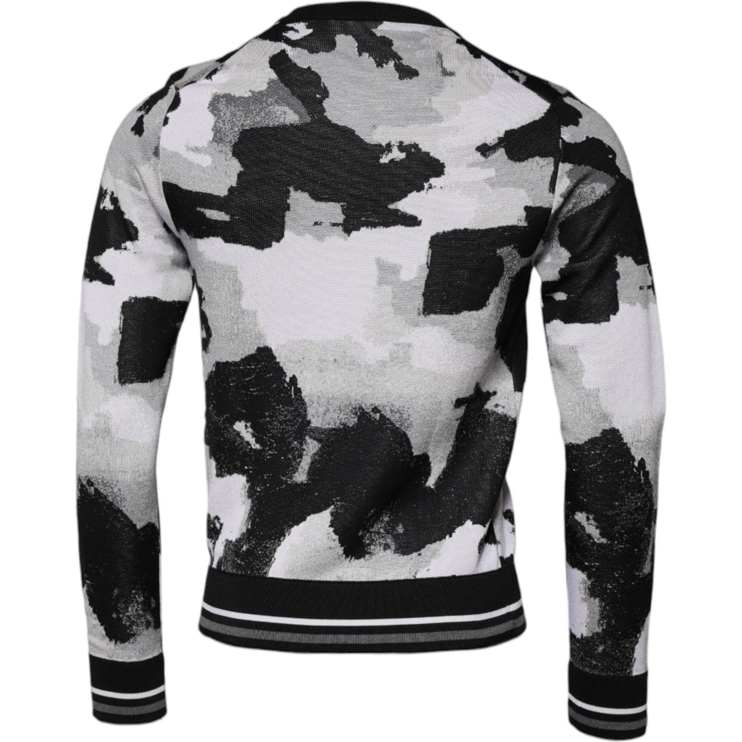 Dolce & Gabbana Multicolor Camouflage Crew Neck Men Pullover Sweater TSH87732-46