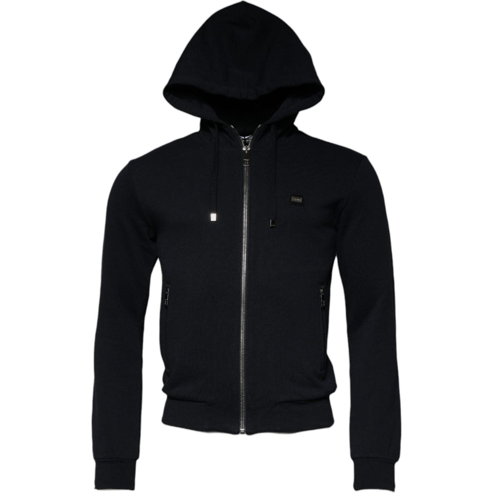 Dolce & Gabbana Blue Logo Full Zip Hooded Sweatshirt Sweater TSH878553-46