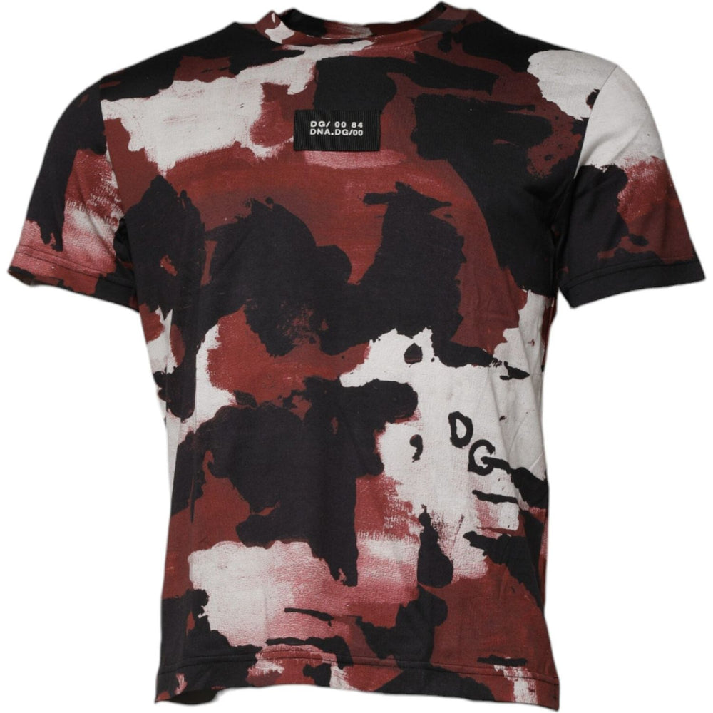 Dolce & Gabbana Multicolor Camouflage Crew Neck T-shirt TSH878500-46