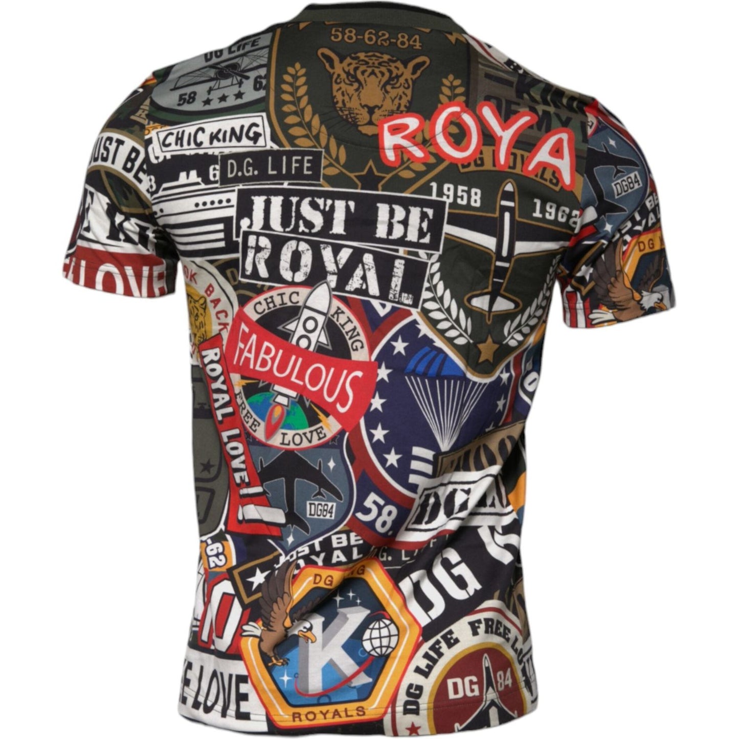 Dolce & Gabbana Multicolor Graphic Print Cotton Crew Neck T-shirt TSH878502-48