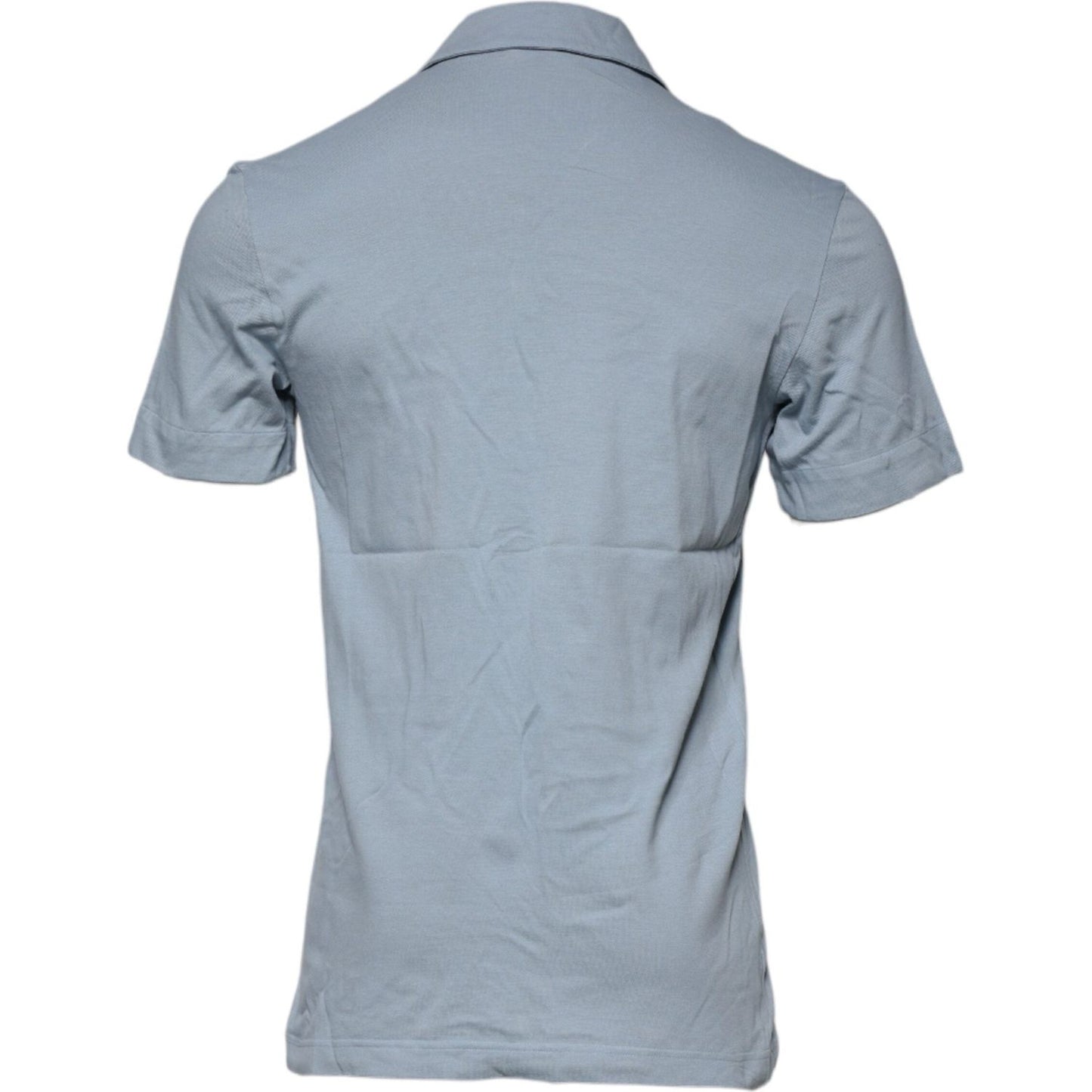 Dolce & Gabbana Blue Cotton Button Down Casual Men Polo Shirt TSH878565-48