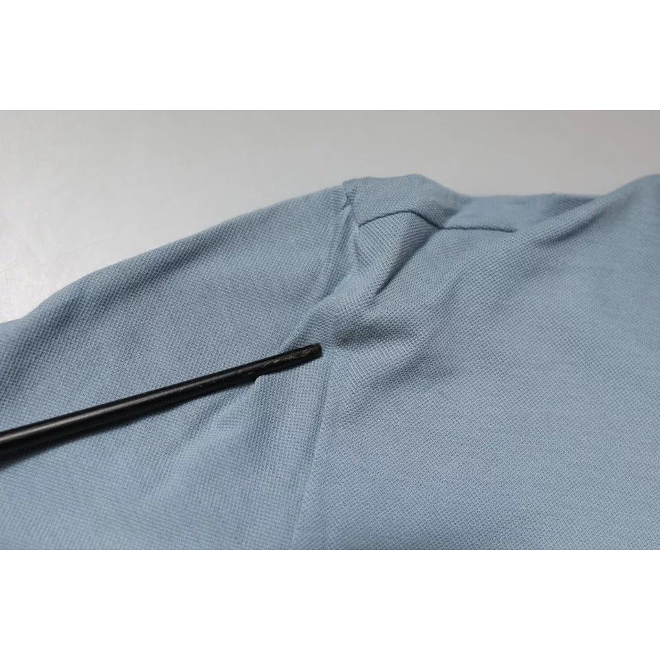 Dolce & Gabbana Blue Cotton Button Down Casual Men Polo Shirt TSH878565-48