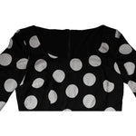 Dolce & Gabbana Black White Silk Polka Dots Sheath Midi Dress DR281340-42