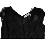 Blugirl Black Short Sleeves Floral Lace Trim A-line Mini Dress DR281359-42