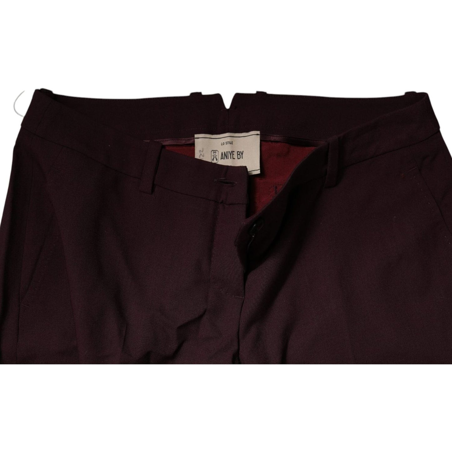 Aniye By Maroon Mid Waist Tapered Skinny Dress Pants PAN72639-42