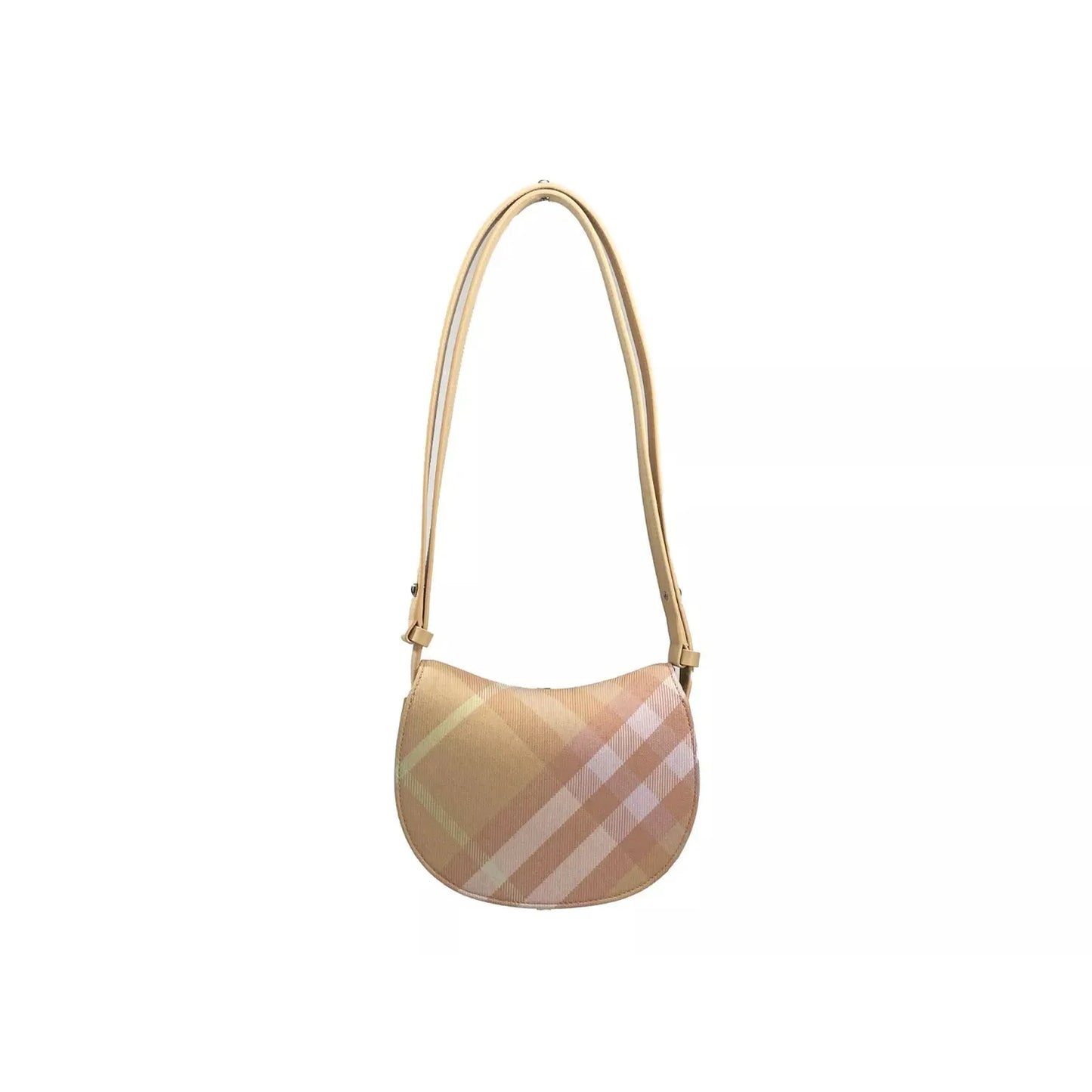 Burberry Mini Check Rocking Horse Crossbody Bag Purse Peach