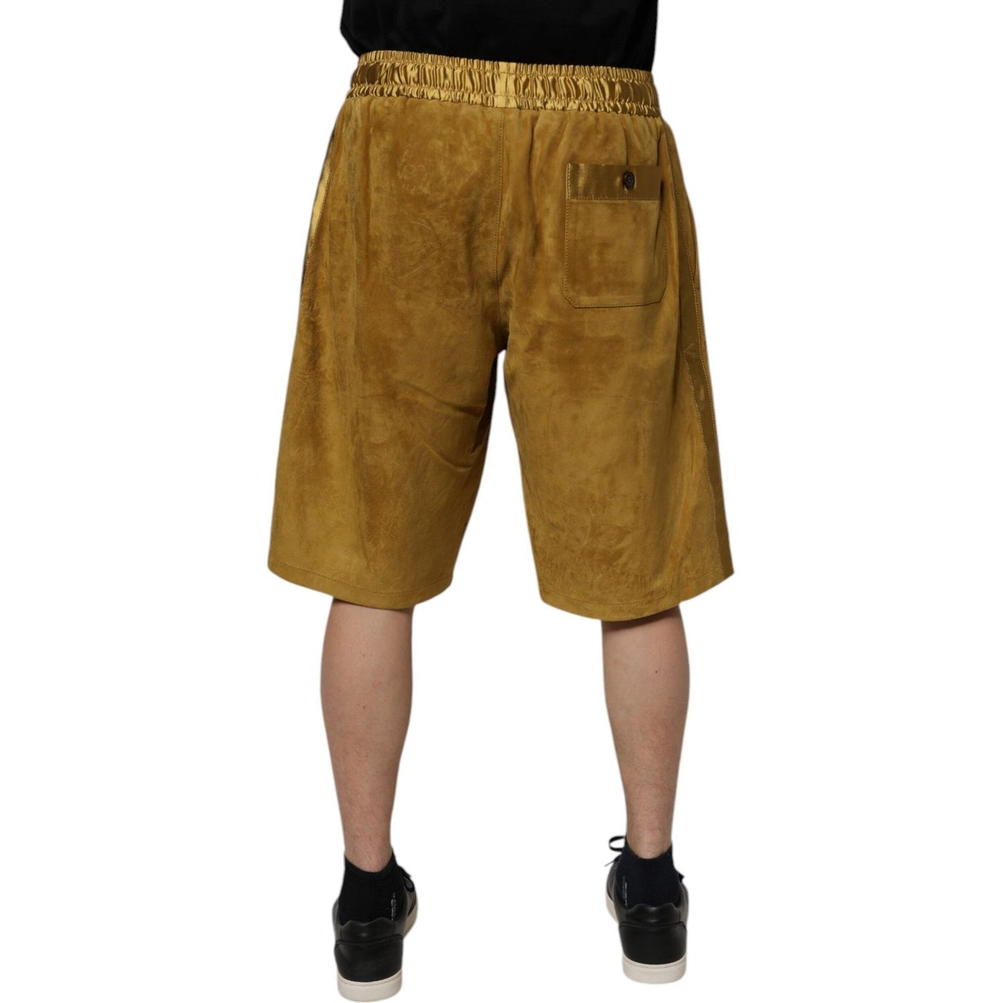 Dolce & Gabbana Brown Lambskin Suede Men Bermuda Shorts PAN75240-50