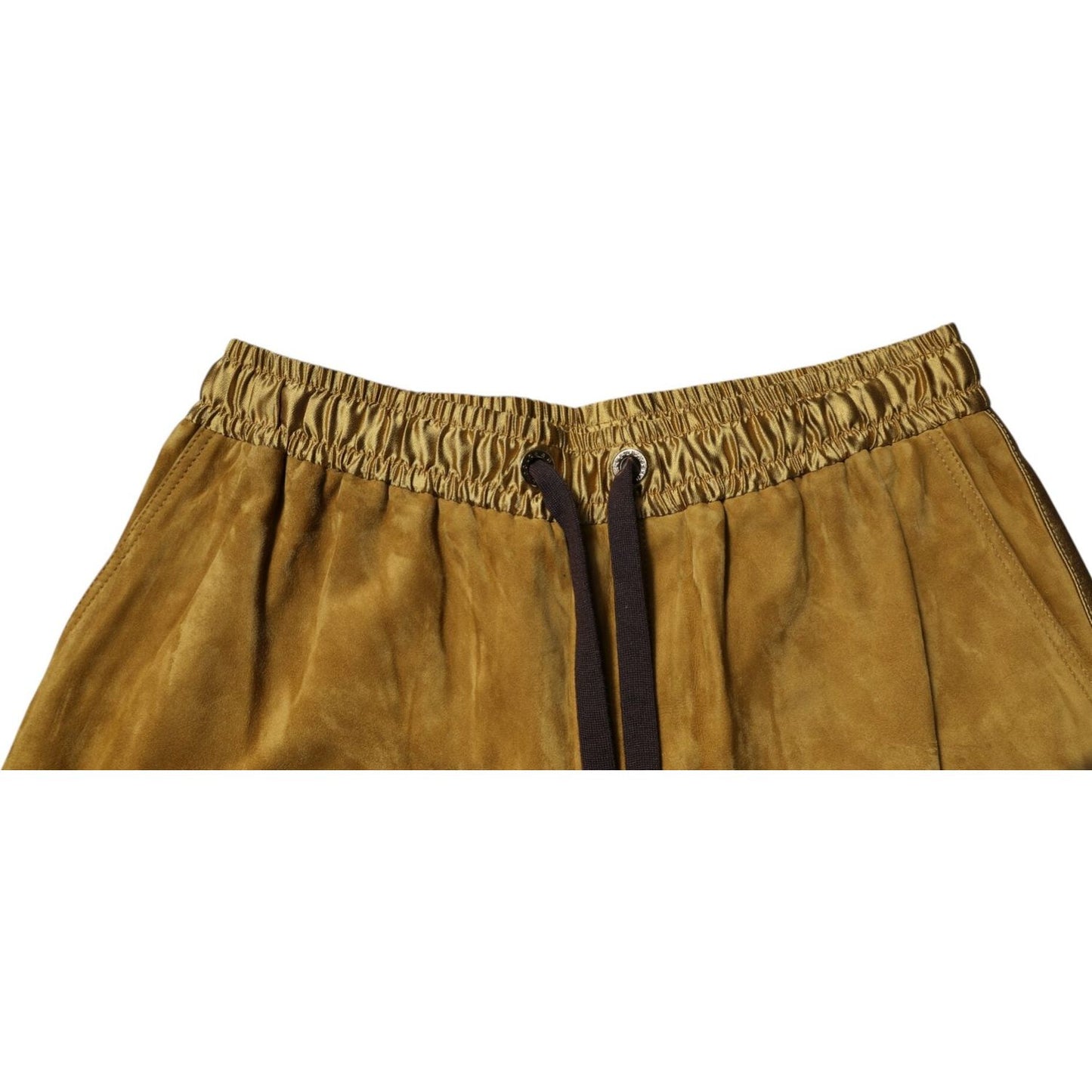 Dolce & Gabbana Brown Lambskin Suede Men Bermuda Shorts PAN75240-50