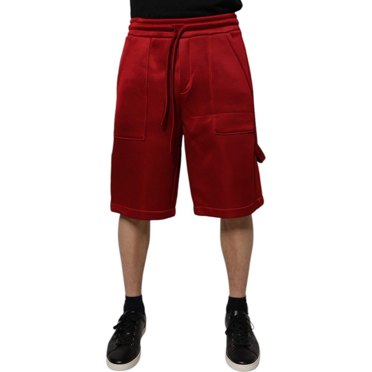 Dolce & Gabbana Maroon Viscose Nylon Mid Waist Bermuda Shorts PAN75249-48