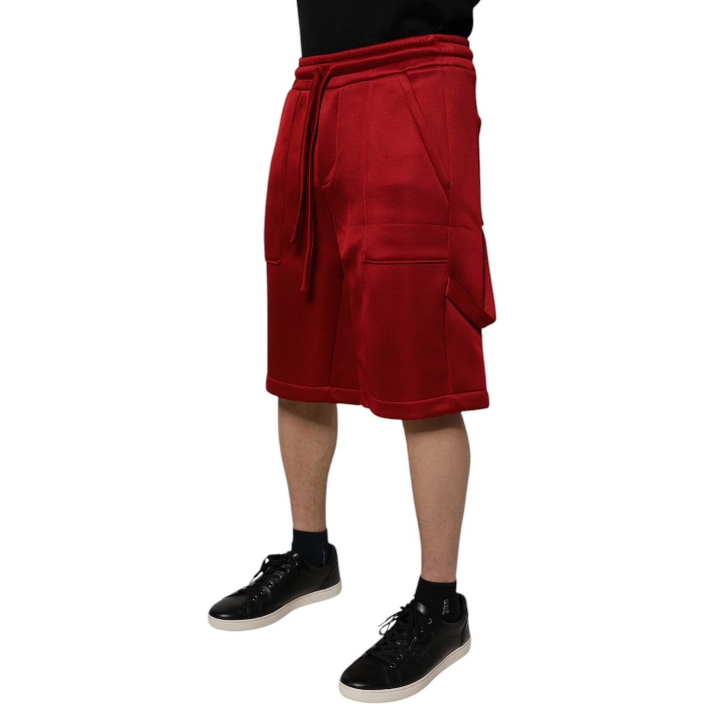 Dolce & Gabbana Maroon Viscose Nylon Mid Waist Bermuda Shorts PAN75249-48