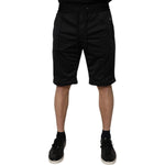 Dolce & Gabbana Black Polyester Mid Waist Men Bermuda Shorts PAN76084-48