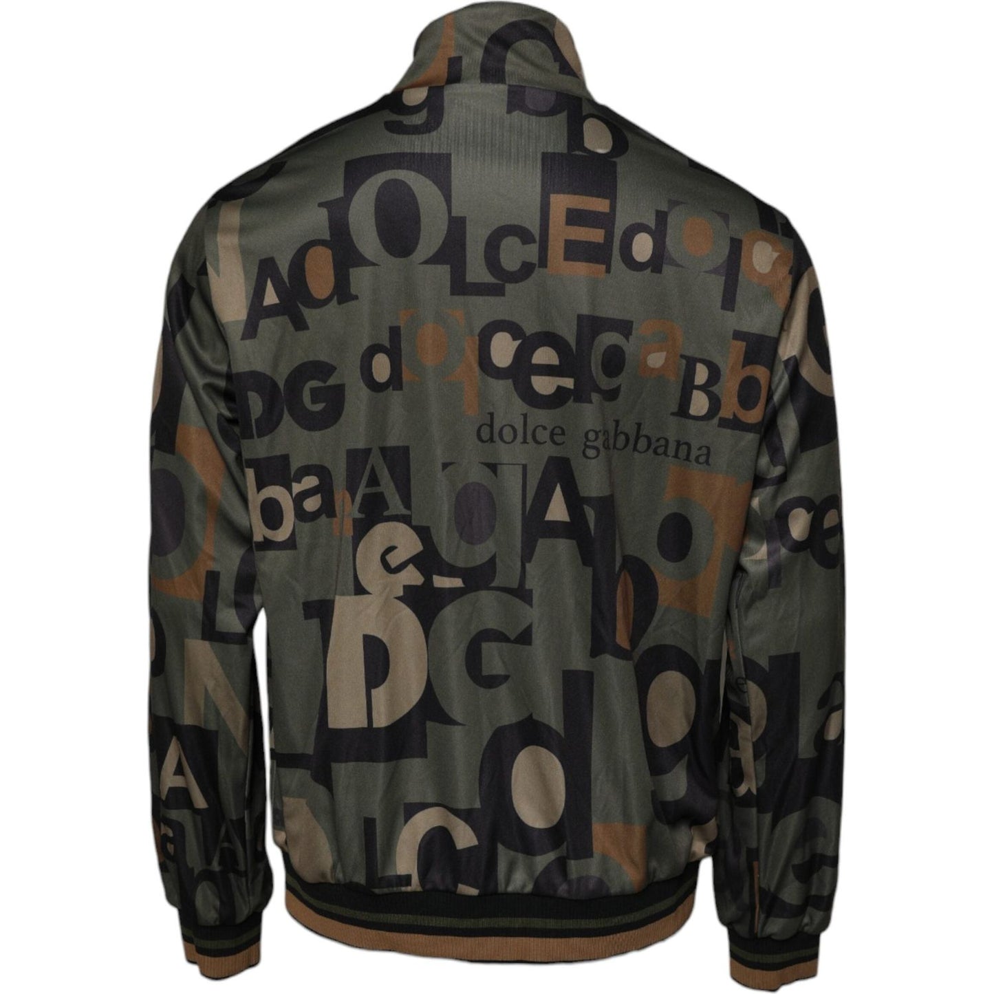 Dolce & Gabbana Army Green Polyester Logo Full Zip Sweater TSH90108-54