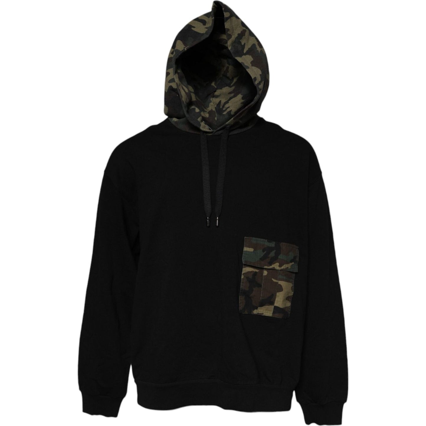 Dolce & Gabbana Black Camouflage Hooded Sweatshirt Sweater TSH878509-56