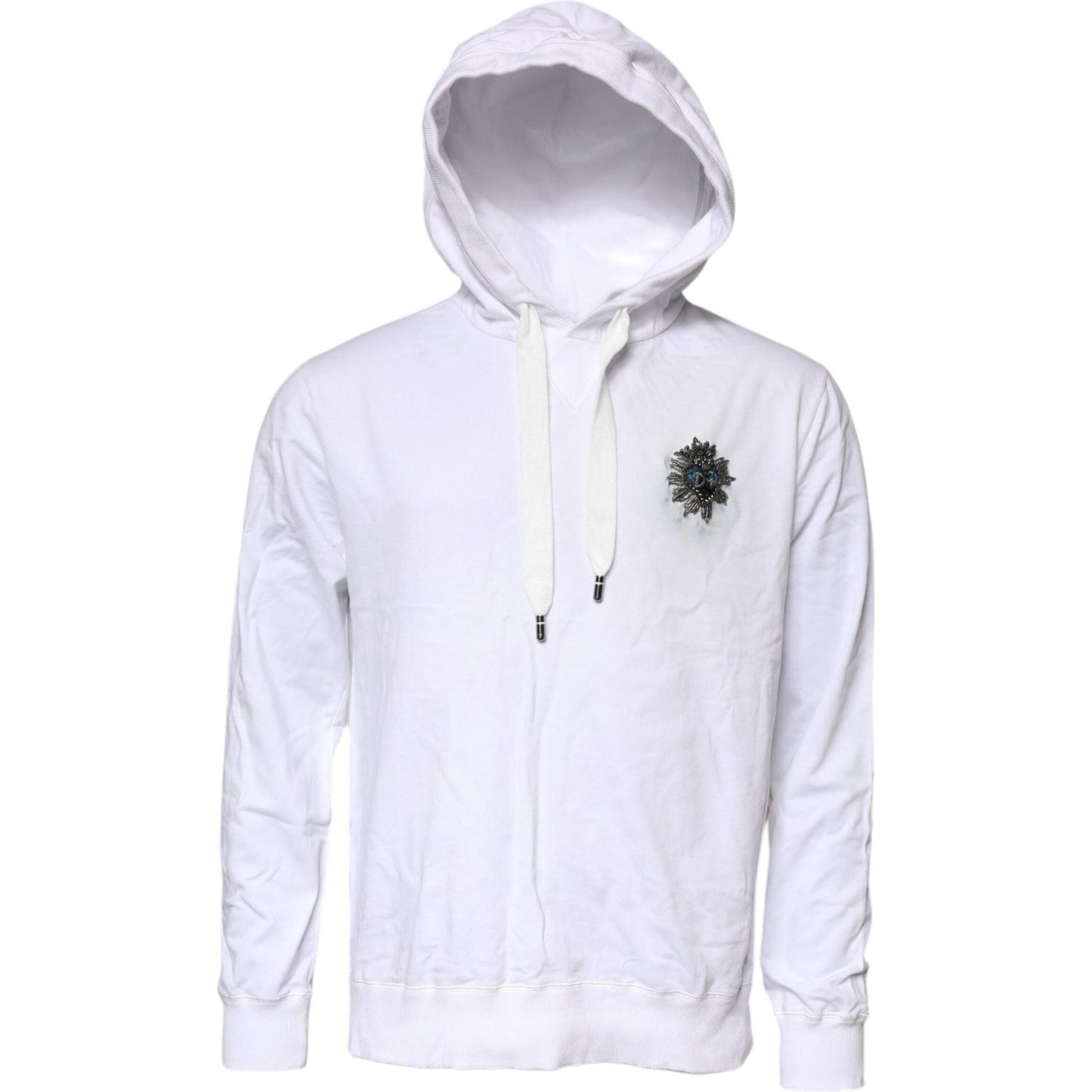 Dolce & Gabbana White Cotton Hooded Sweatshirt Sweater TSH878514-50