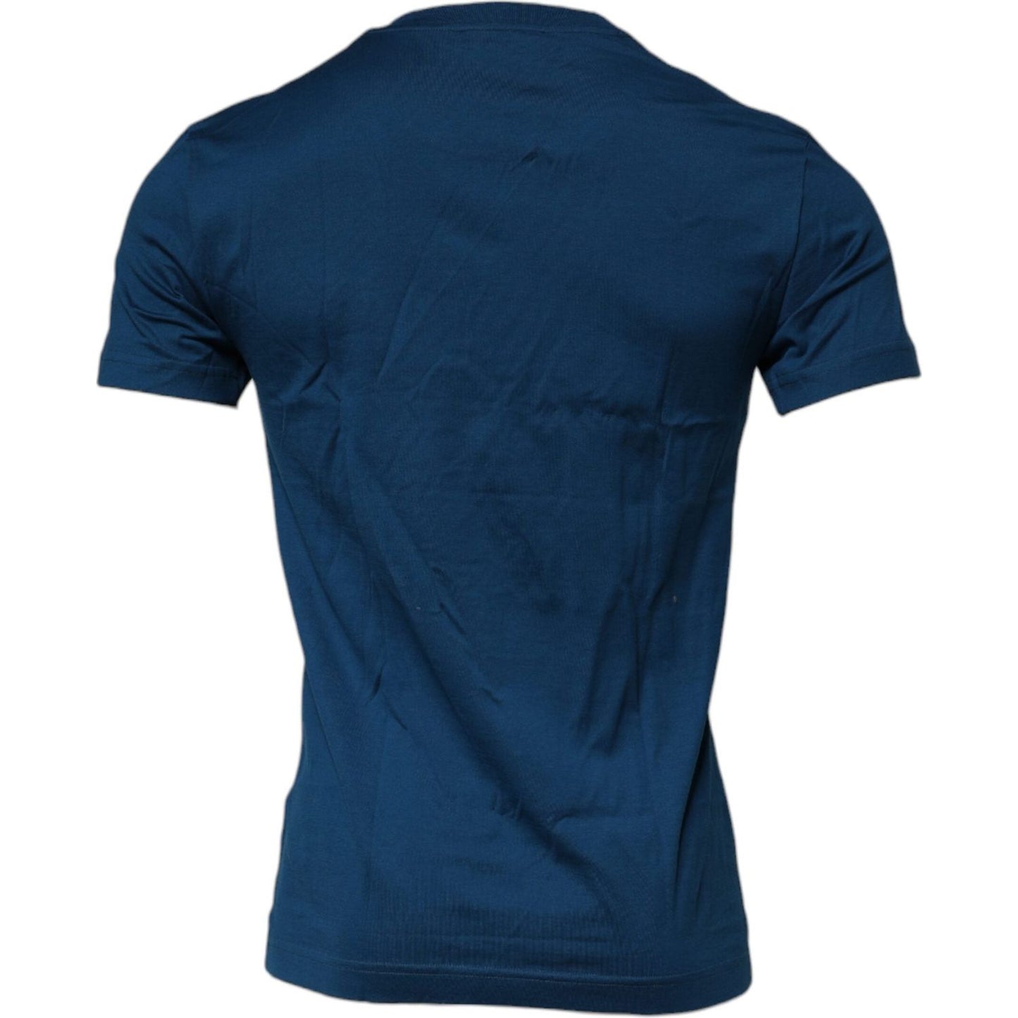 Dolce & Gabbana Blue Crown Bee Cotton Men Crew Neck T-shirt TSH90016-44