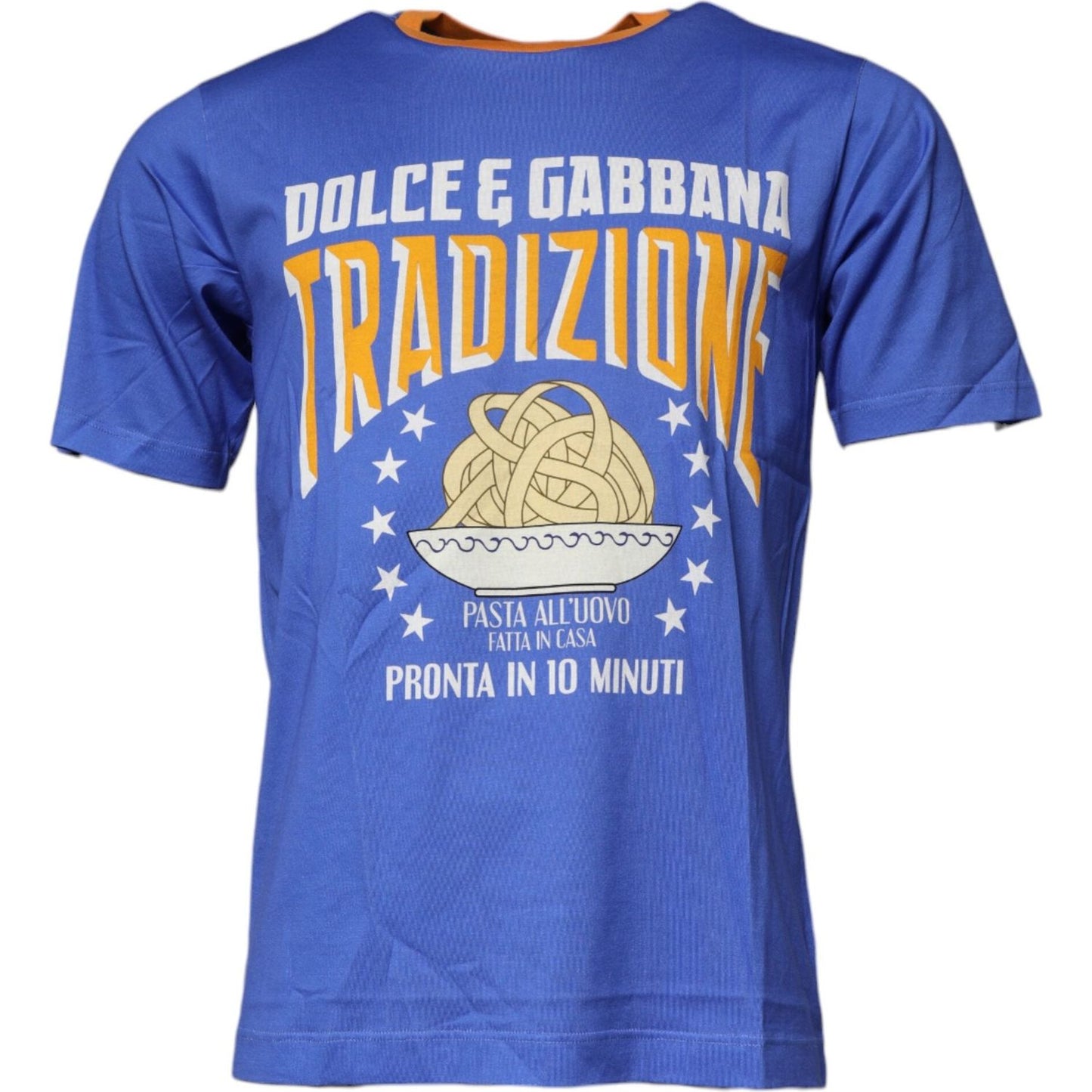 Dolce & Gabbana Blue Graphic Print Cotton Crew Neck T-shirt TSH90023-46