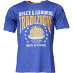 Dolce & Gabbana Blue Graphic Print Cotton Crew Neck T-shirt TSH90023-46