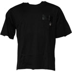 Dolce & Gabbana Black Logo Patch Cotton Crew Neck T-shirt TSH90029-44