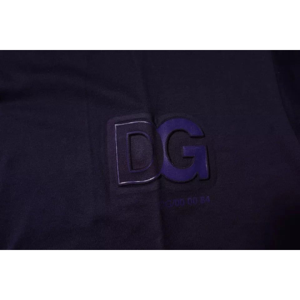 Dolce & Gabbana Navy Blue DG Logo Cotton Crew Neck T-shirt TSH90052-44