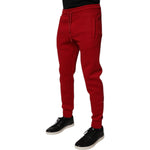 Dolce & Gabbana Red Cotton Jogger Jogging Pants PAN75365-44