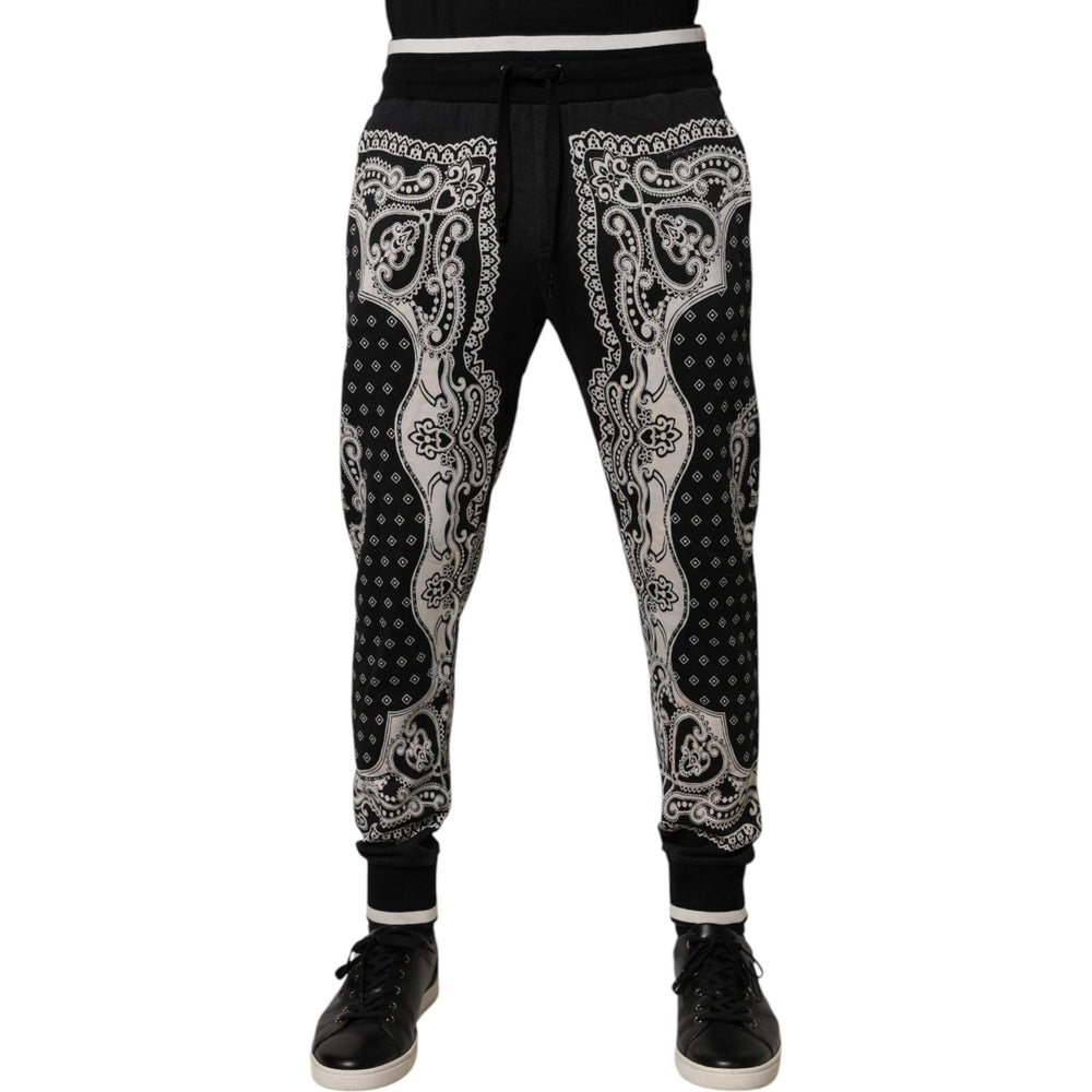 Dolce & Gabbana Black Bandana Cotton Jogger Pants PAN76023-50