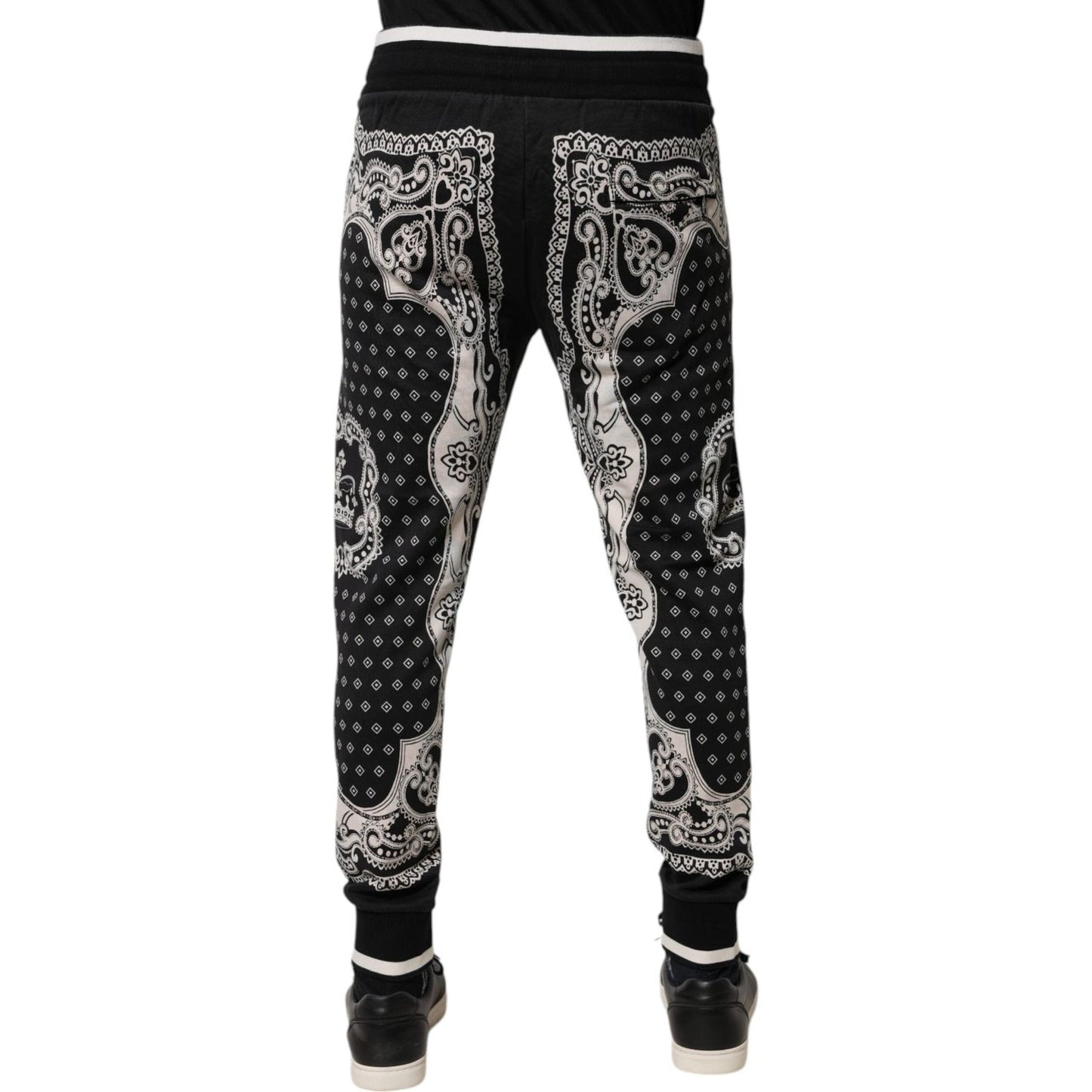 Dolce & Gabbana Black Bandana Cotton Jogger Pants PAN76023-50