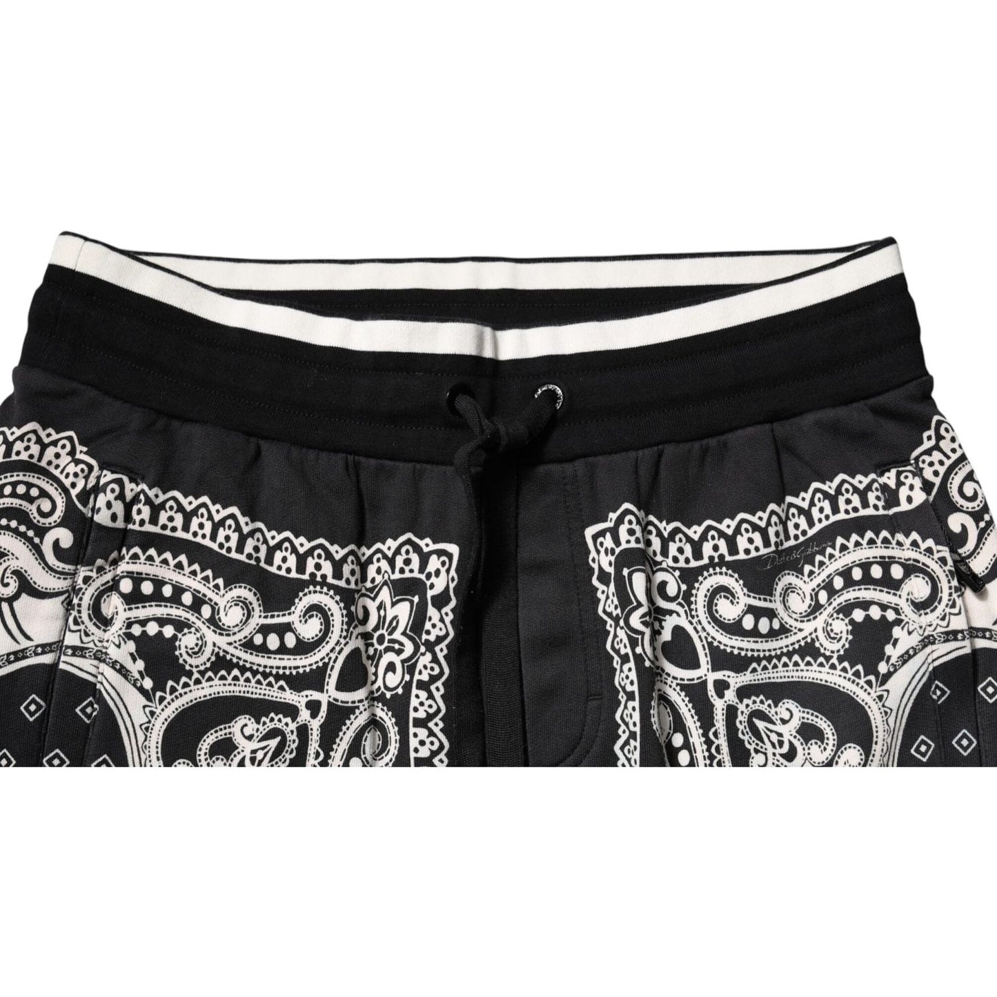 Dolce & Gabbana Black Bandana Cotton Jogger Pants PAN76023-50