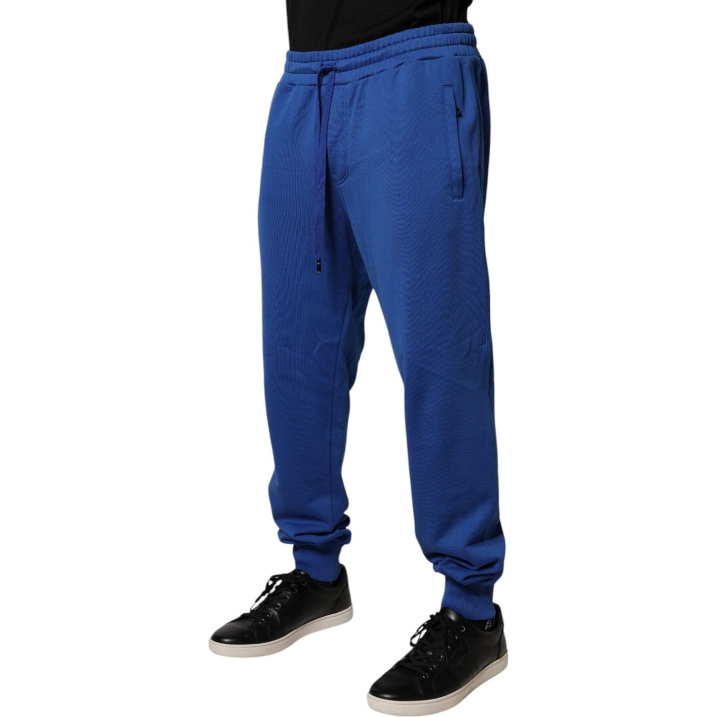 Dolce & Gabbana Blue Cotton Jogger Mid Waist Pants PAN76029-52