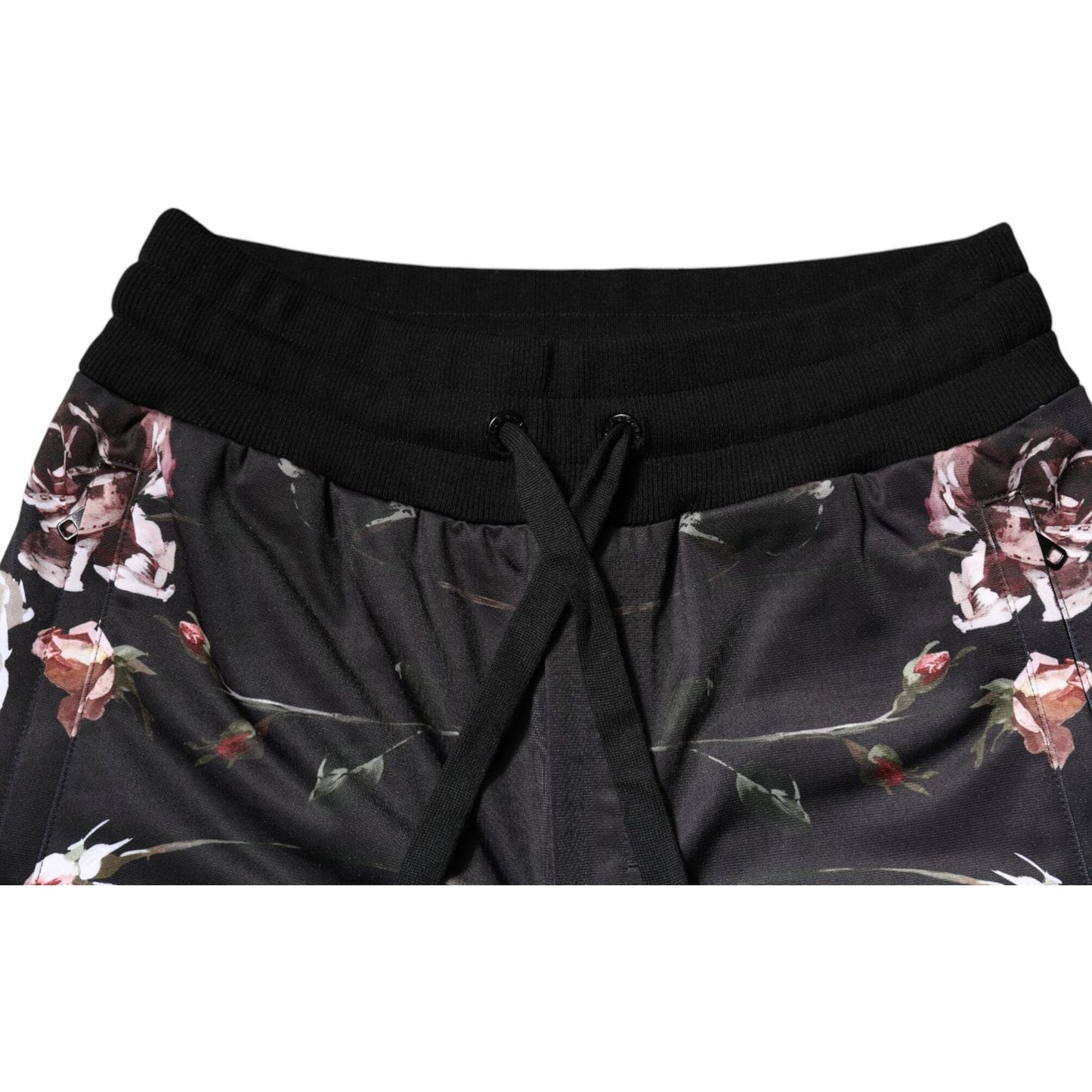 Dolce & Gabbana Black Floral Polyester Jogger Pants PAN76031-44