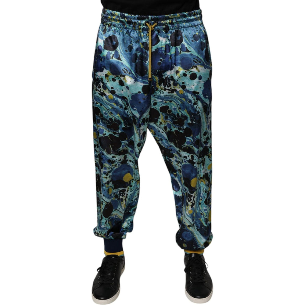 Dolce & Gabbana Multicolor Marble Print Jogger Men Sweatpants Pants PAN76062-48