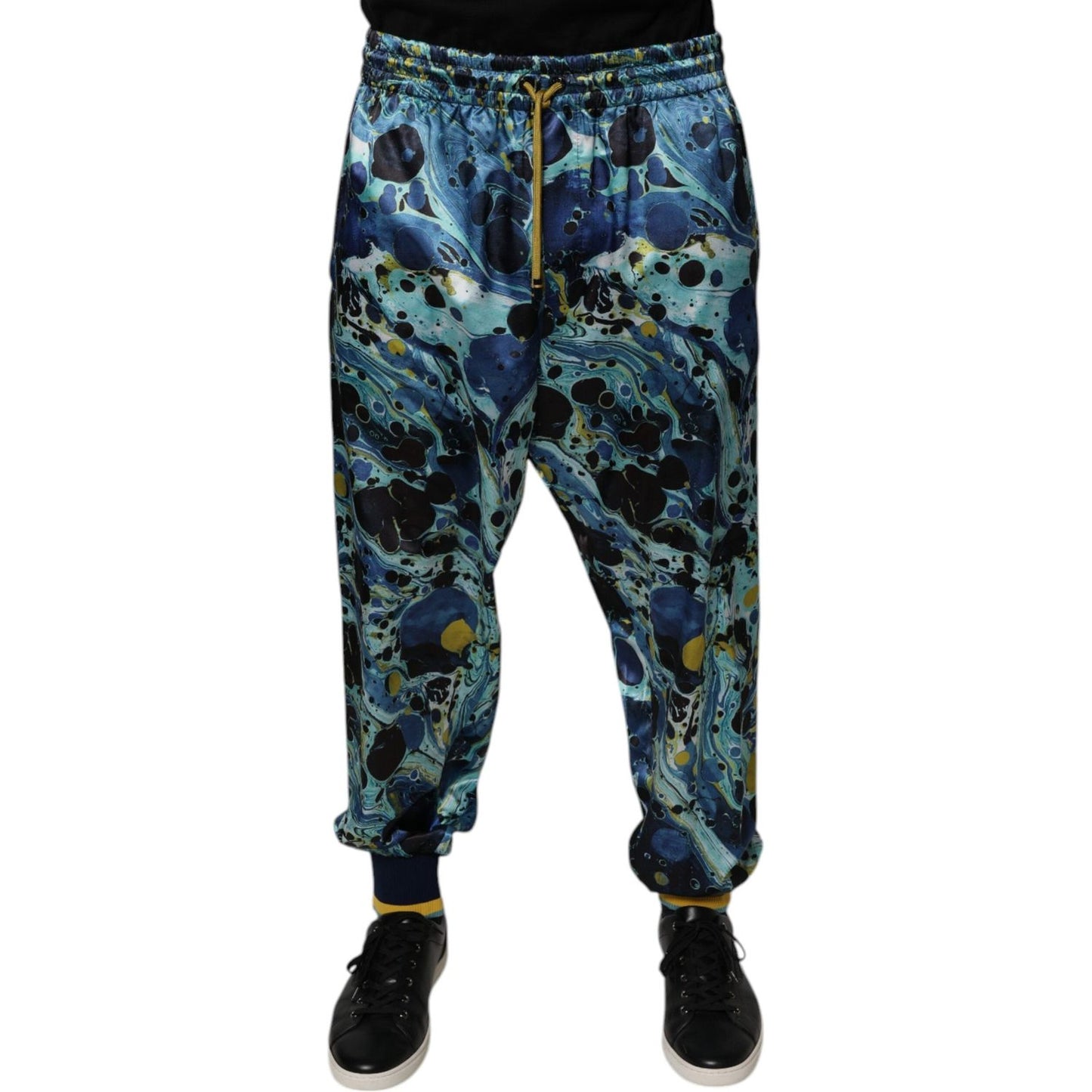 Dolce & Gabbana Multicolor Marble Print Jogger Men Sweatpants Pants PAN76062-48