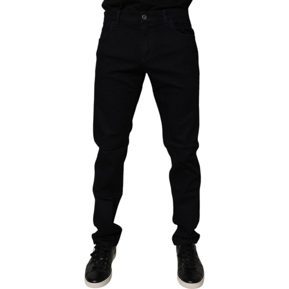 Dolce & Gabbana Black Cotton Stretch Slim Fit Men Denim Jeans PAN76077-50