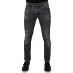 Dolce & Gabbana Dark Gray Washed Cotton Skinny Men Denim Jeans PAN76093-48