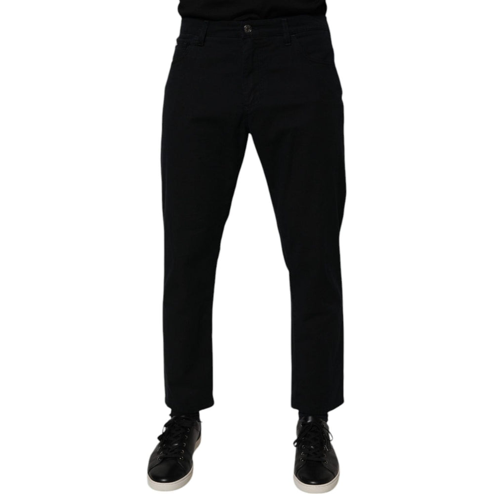 Dolce & Gabbana Dark Blue Cotton Stretch Loose Men Denim Jeans PAN76096-48