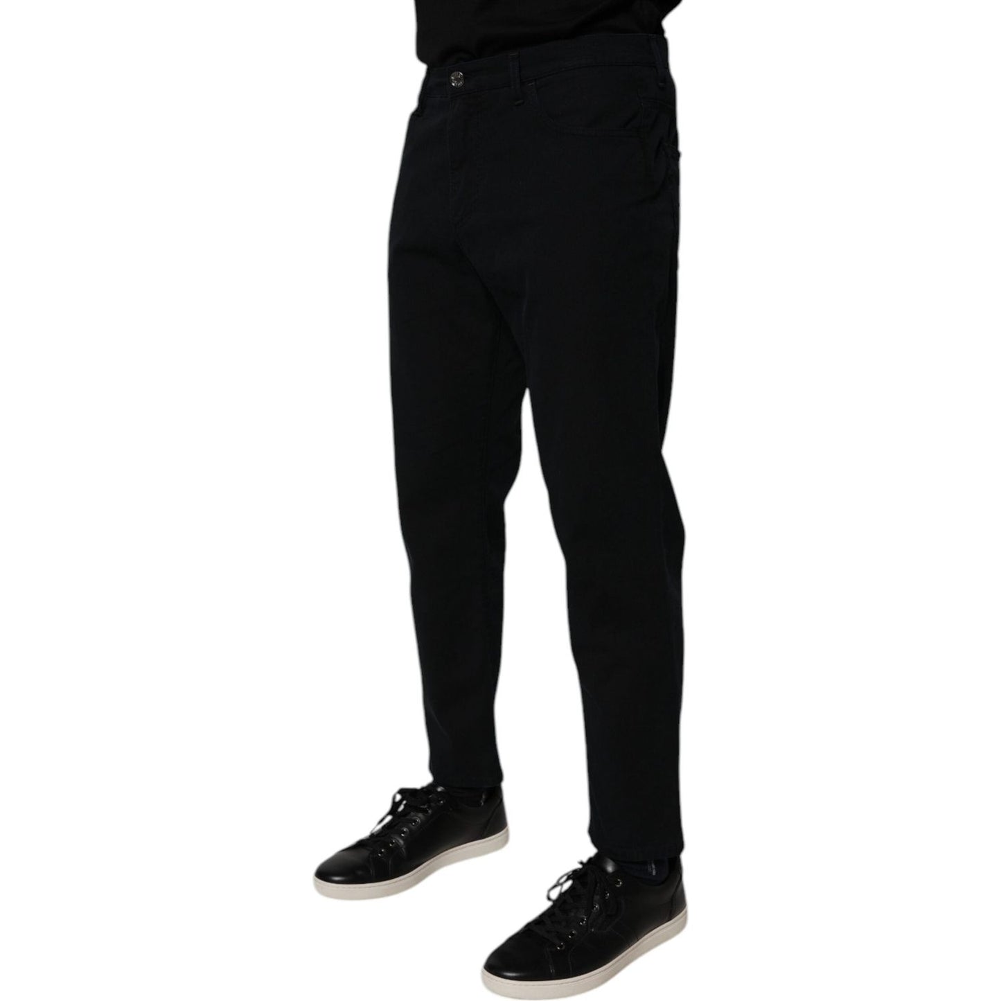 Dolce & Gabbana Dark Blue Cotton Stretch Loose Men Denim Jeans PAN76096-48