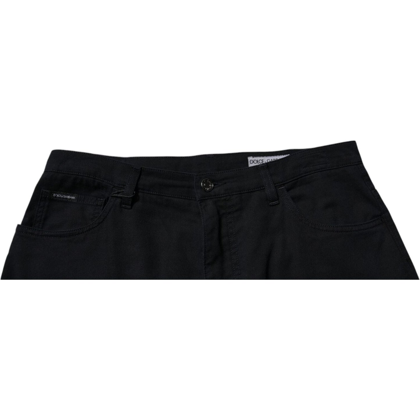 Dolce & Gabbana Dark Blue Cotton Stretch Loose Men Denim Jeans PAN76096-48
